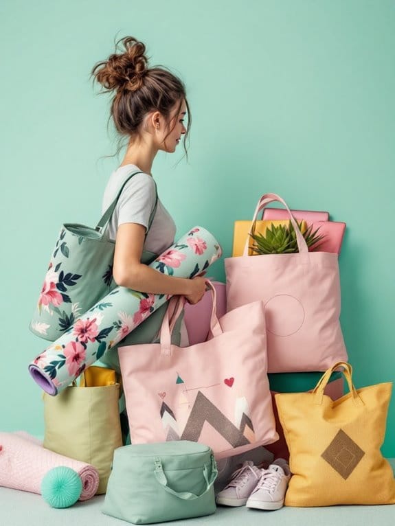 yoga tote bags selection